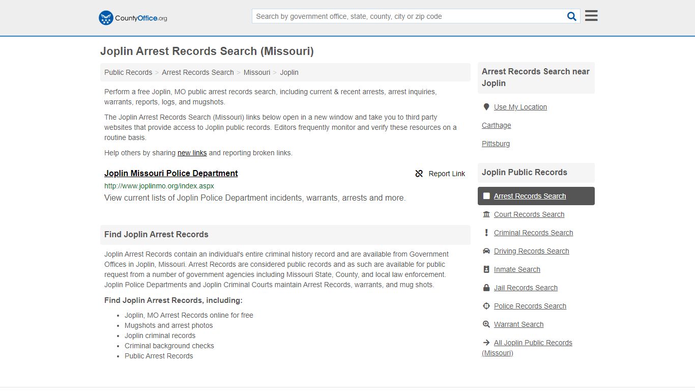 Arrest Records Search - Joplin, MO (Arrests & Mugshots)
